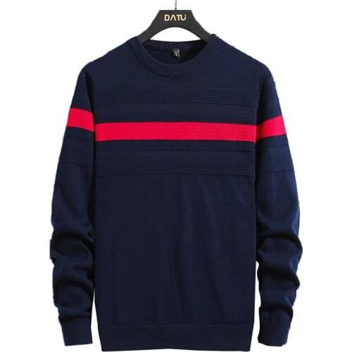 Mens new autumn/winter jacket full cotton stripe fashion casual best versatile wear sweater series size M,L,XL,XXL,XXXL