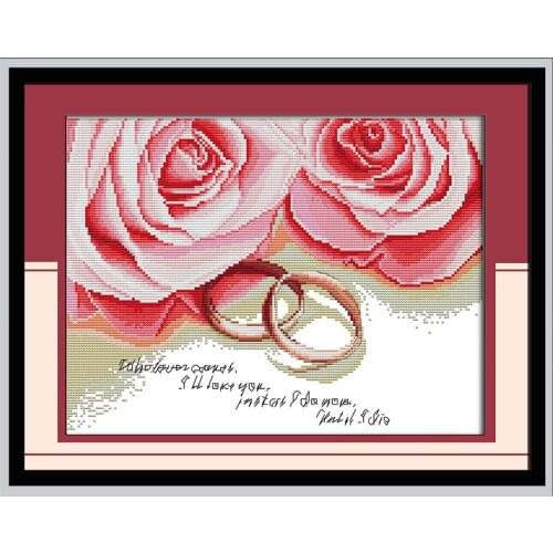 Faithful love cross stitch kit flower 18ct 14ct 11ct count printed canvas stitching embroidery DIY handmade needlework