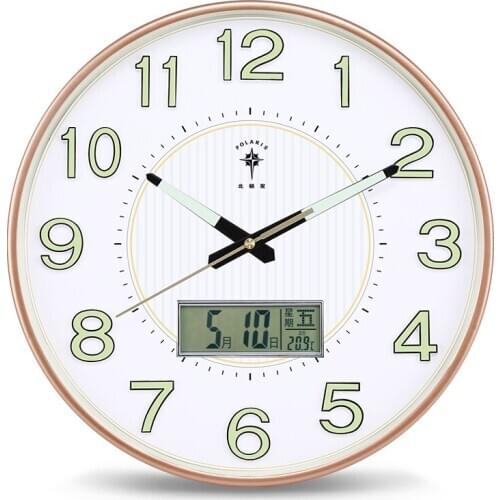 Modern Design Nordic Wall Clock 3D Glow In The Dark Simple Wall Clock Calendar Creative Living Room Zegary Home Decor AD50WC