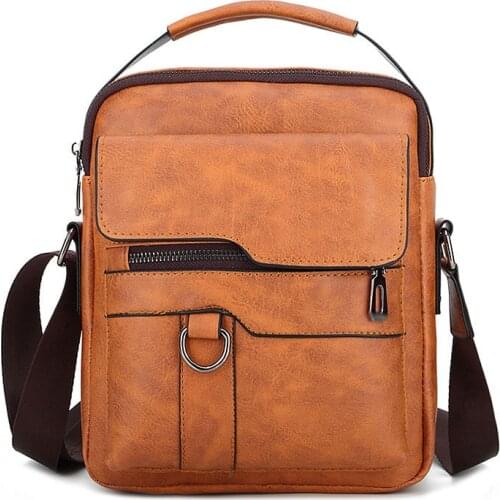 2021 New Fashion Men Bags Shoulder Bags for Men Western Style Small Bag Zipper Multifunction Bag for Male Business Crossbody Bag