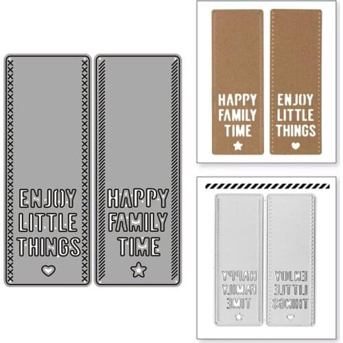 2021 New Two Label Tags Cutting Dies Stamps Dies Scrapbooking Mold Cut Childrens Handmade Tools DIY Craft Decoration Metal Dies