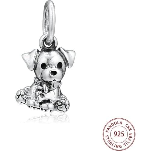 Fits Pandora Bracelets Charms Original 925 Sterling Silver Labrador Puppy Dangle Beads for Women DIY Jewelry Making Wholesale