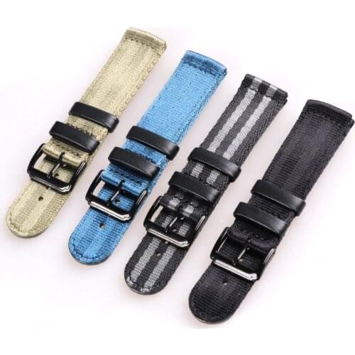 18mm 20mm 22mm Canvas Nylon Strap Replacement Band for Samsung Galaxy Watch Huawei GT 2 Soft Watch Straps