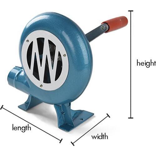 80W/120W/150W Hand Crank Fan Air Blower Iron Gear Manual Grill Fire Starter Flame Exciter for BBQ Picnic Outdoor Camping Hiking