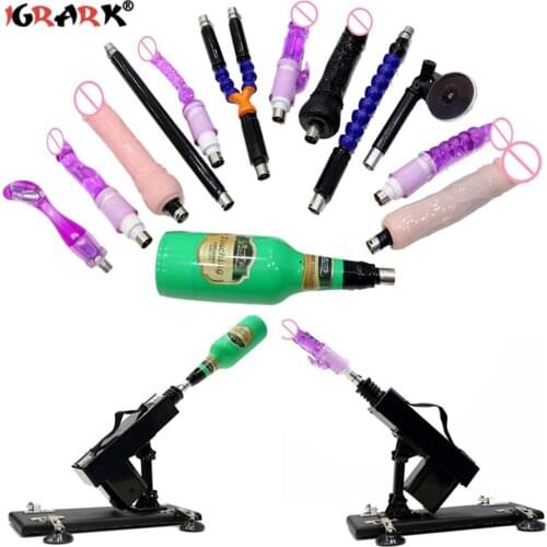 Sex Machine Vibrators 3XLR Attachments Big Dildo Huge Penis Anal Beads Buttplug Suction Cup Sex Toys For Women Men Accessories