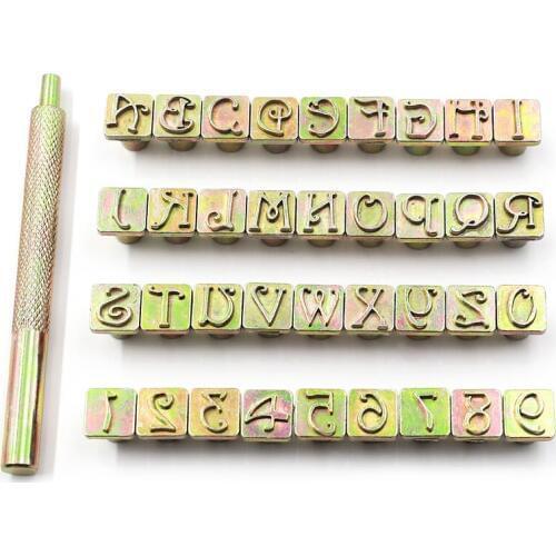 36pcs A-Z 0-9 Carbon Steel Letter Alphabet Numbers Stamps Punch Set Metal Leather Tools Metal Stamping Handmade Leather Tools