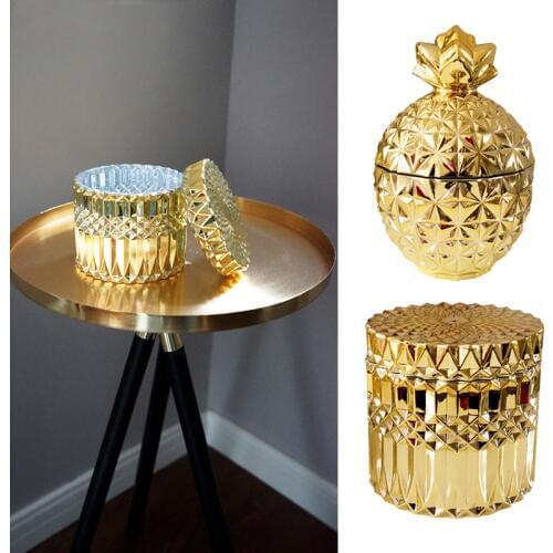 Glass gold-plated jewelry box decorative tank storage Jewelry Pendant Boxes wedding Gift