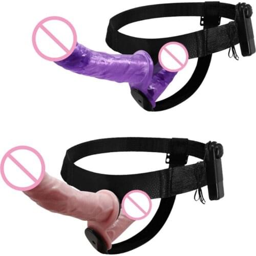 50LF Lesbian Strap on Double Dildo Dongs Adjustable Harness Realistic Double Stimulation Sex Toys for Woman Couple