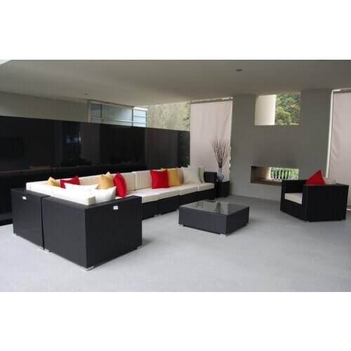 Comfortable Designs Outdoor Indoor Rattan Furniture 9 Piece Wicker Patio Sectional Sofa Set
