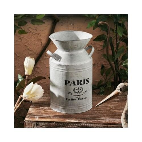 Handcrafted retro vintage milk can farmhouse flower arrangement
