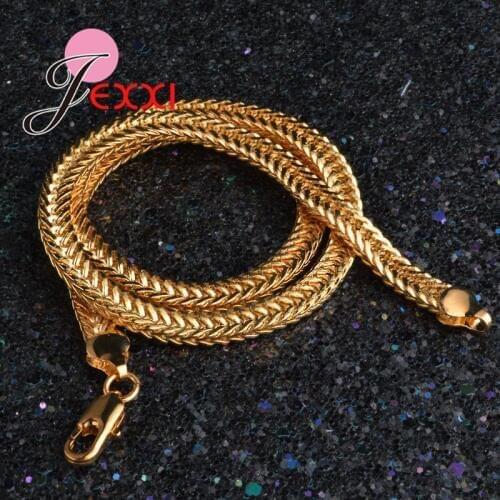 High Quality Necklace Gold Pated Chain Neckacle Fashion Jewelry Thick Chain For Women And Men Free Shipping