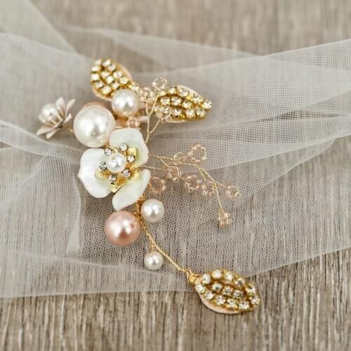 Pearl Fishtail Hair Clip Rhinestone Bridal Hair Clip Wedding Hair Accessories