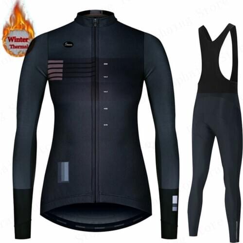 Women Cycling Clothing Spain Pro Team Winter Fleece Long Sleeve Cycling Jersey Set MTB Female Thermal Fleece Bike Jacket