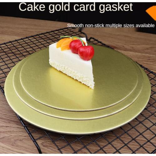 10pcs Golden Round Cake Boards Set Circle Cardboard Birthday Plate Board Turntable Cake Snack Mousse Cake Pad Paper