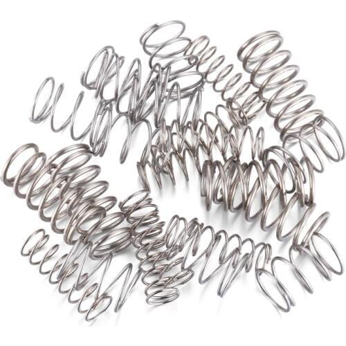 100PCS Customized Small Wire Stainless Steel Coil Compression Springs, 0.8 Wire Diameter*4mm Out Diameter*(5-50)mm Length