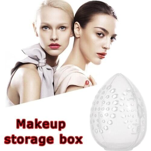 2PC Beauty Sponge Stand Storage Case Makeup Blender Puff Holder Empty Cosmetic Egg Shaped Rack Transparent Puffs Drying Box New