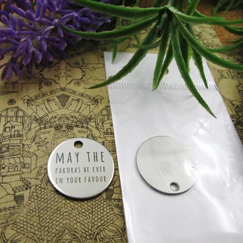 20pcs--"may the pakoras be ever in your favour"stainless steel charms more style for choosing DIY pendants for necklace