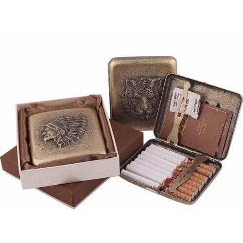 High Quality Mens Cigarette Case with Gift Box for 20pcs Vintage Metal Cigarette Box Cigarette Case Cigarette Box 1pc