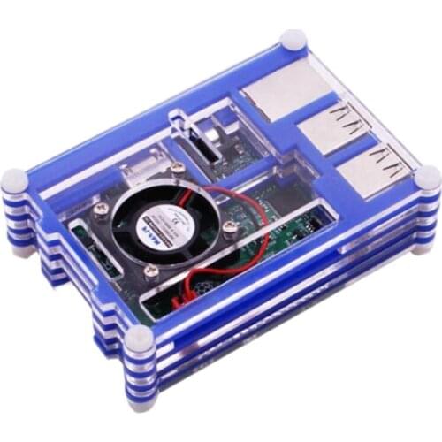For Raspberry Pi 3B+ 3B Case 9 Layers Acrylic Box Case with Cooling Fan for Raspberry Pi 3 Model B