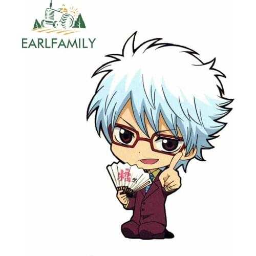 EARLFAMILY 13cm x 9.4cm For GINTAMA Car Bumper Stickers Vinyl Material Decal Waterproof Motorcycle Scratch-Proof Decoration