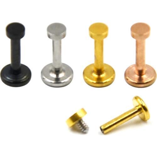 12pieces Stainless Steel Flat Ball Monroe Stud Labret Lip Ring Piercing Retainer Jewelry Earring Helix Tragus Cartilage 16g