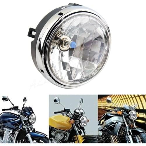 Chrome Universal Halogen Headlight Fit For Honda CB400 CB500 CB1300 Chopper Custom