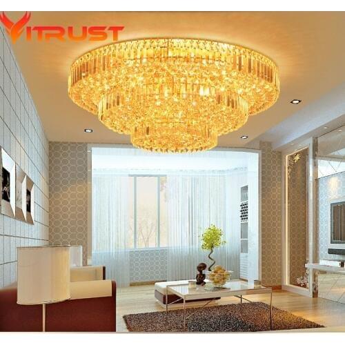 Crystal Ceiling Lamps LED Luxury Golden Lights Living RoomHome Lighting Modern lampara techo luzes de teto avize Luminaria