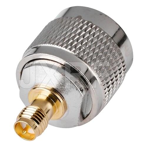 JXRF Coaxial Coax Adapter N Type Male Plug to RP-SMA Female Jack Straight Gilded N to SMA Connector