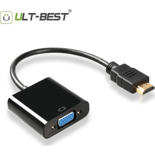 ULT-Best HDMI to VGA Converter Adapter Cable Digital to Analog Video Audio Converter HDMI-VGA Cable for Xbox 360 PS3 PS4 PC TV