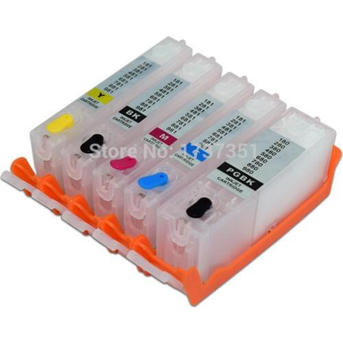 5 color PGI-480 CLI-481 Refill Ink Cartridge with Chip for Canon PIXMA TS6140 TR7540 TR8540 Printer PGI 480 480XL CLI 481