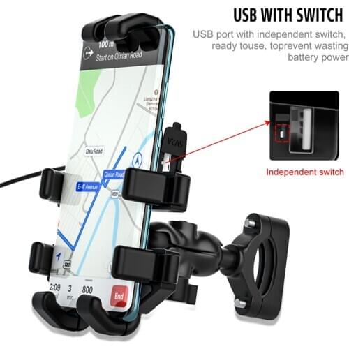 Motorcycle Handlebar Mobile Phone Mount Holder Smartphone GPS Bracket Cradle for Samsung for HUAWEI