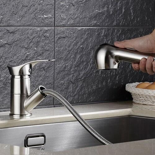 Kitchen Faucet Quartz Brass Pull Out Faucet basin Sink Mixer Hot Cold Mixer a Tap Oil Rubb