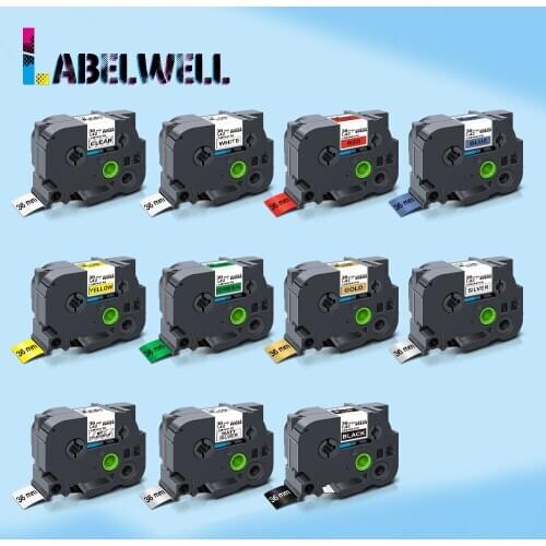 Labelwell 1Pcs Multicolor 36mm Tze-261 Tze 261 Laminated TZe Tape Tze-161 Tze-661 Tze-365 for Brother P-Touch label maker TZ261