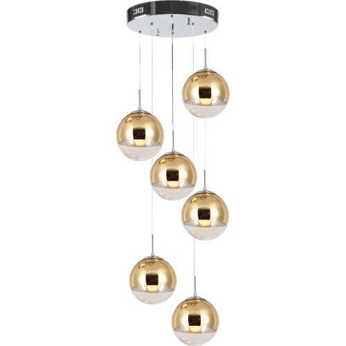 Stair Rotating Long Pendant Light Nordic Personality Glass Living Room Dining Room Modern Creative Minimalist pendant lamps