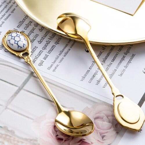 British food grade stainless steel teaspoon dessert spoon mixed sugar stirring teaspoon ice tea coffee ice cream coffee spoon