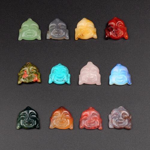 Small Happy Laughing Cherry Quartz Maitreya Buddha Decorative Figurine Inspirational Religious Semi-Precious Gems Beads Pendant