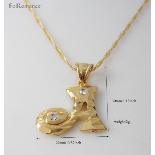 Min order 10$ /26 LETTERS -YELLOW GOLD GP 18" NECKLACE&LETTER A B C D E F G H I J K L M N O P Q R S T V W X Y Z INITIAL PENDANT