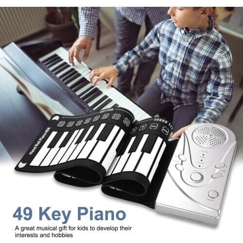 Multi Style Portable Electronic Piano 49 Keys Flexible Silicone Roll Up Piano Folding Electronic Keyboard for Piano Beginner