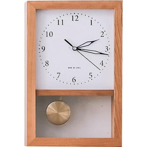 Table Watch Desk Clock Vintage Japanese Living Room Study Retro Quiet Pendulum Clock Nordic Medieval Cherry Wood Decor Clock