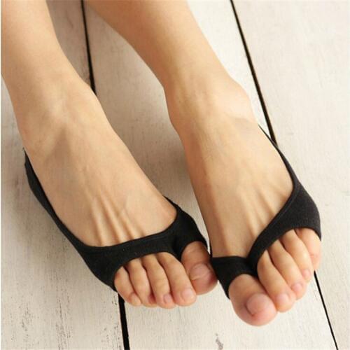 Jeseca 3 Pairs/Lot Bamboo Fiber Women No Show Socks Summer Breathable Open Toe Sock Slippers Female Invisible Non-slip Boat Sock