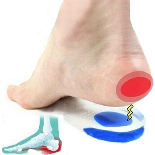 New Arrival Orthopedic Silicone Insoles For Heel Spur Pain Feet Massager Heel Shoes Anti Slip Pad Height Increase Tenis