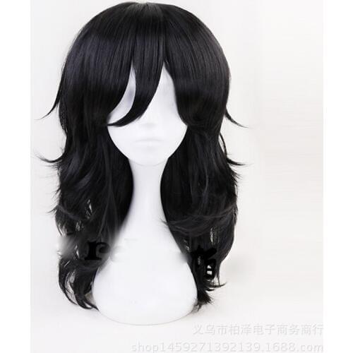 My Boku no Hero Academia Shouta Aizawa 45cm Long Wavy Black Heat Resistant Cosplay Costume Wig+wig cap