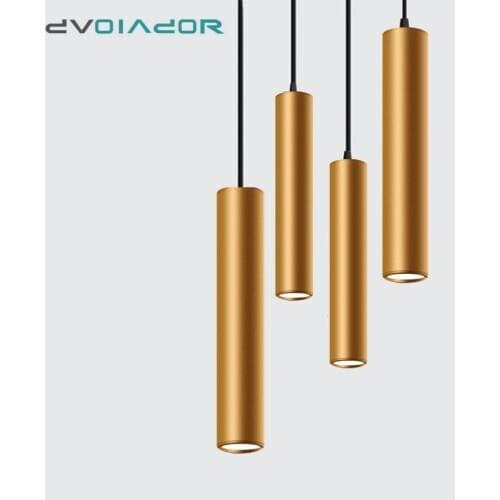 Led Pendant lights Long Tube light Kitchen Island Dining Room Shop light pendant Decoration Cylinder Pipe Hanging Kitchen Lamp