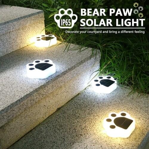 Solar Bear Paw Light Outdoor Waterproof Solar Sensor Lamp Home Garden Underground Decoration Light For Party Lawns Patio Yard
