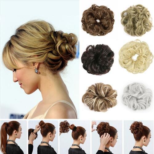 Messy Bun, Hair Bun Extensions Wavy Curly Messy Donut Chignons Hair Piece Wig Hairpiece for Women,hair Elastic Bun