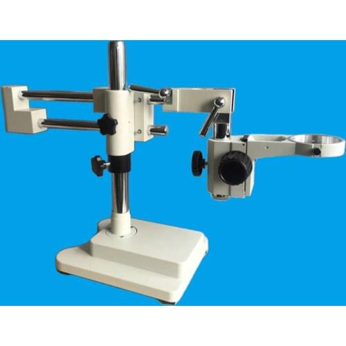 Adjustable Double Arms Universal Bracket Binocular Trinocular Stereo Double Boom Stand Holder Industry Lab 76mm Microscope Stand