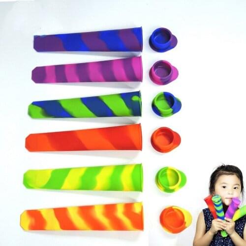 3 Pcs/set Silicone Ice Tube Mold With Lids Colorful Frozen Ice Cream Yogurt Popsicle Maker