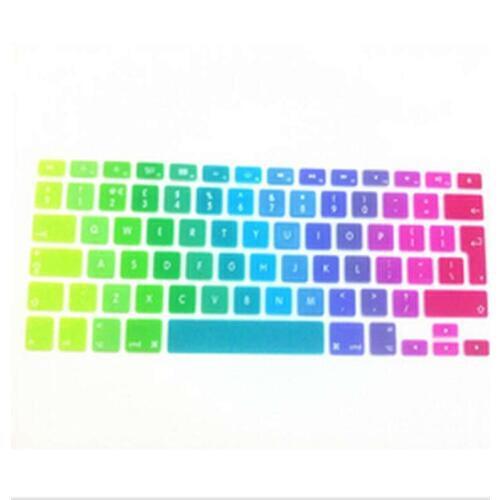 Rainbow Silicone UK EU Keyboard Cover skin protector sticker film For Macbook White Air Pro 13 15 17 for mac book air 13"