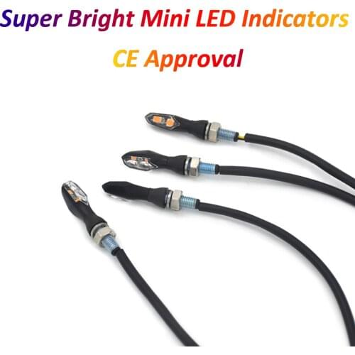 Motorcycle Mini LED Turn Signal Light Super Bright Flasher Indicators Certificate Blinkers for Cafe Racer MT07 XJ6 FZ6 R6 CB650F