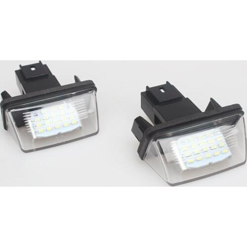 MIZIAUTO 1 Pair 12V 18 LED License Number Plate Light For Peugeut 206 207 306 307 406 407 CITROEN C3 C4 5 XSARA with Bulbs Lamp